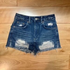 Topshop Mom High Waisted Jean Shorts
